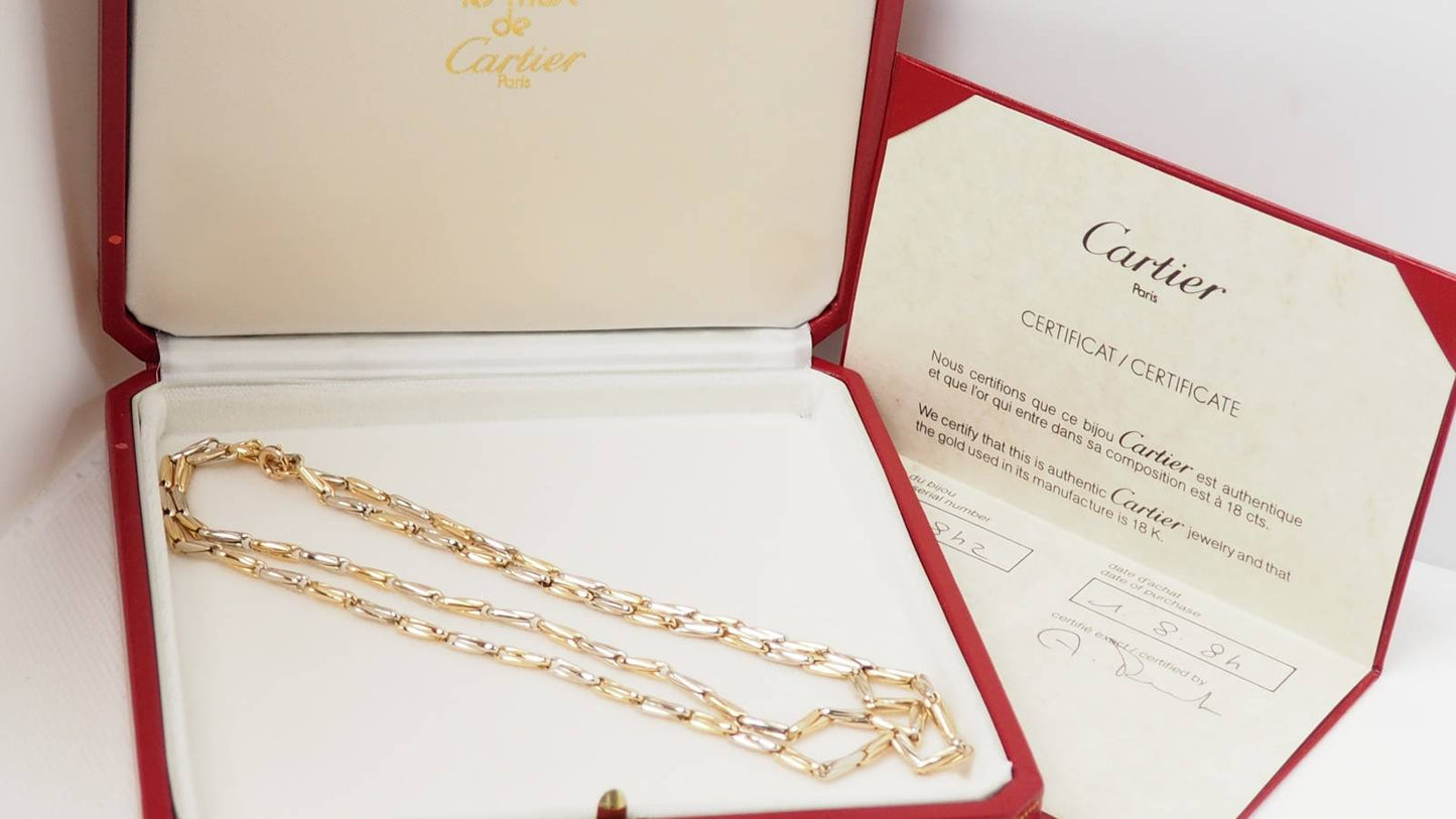 Collier Sautoir Cartier en or jaune grain d' avoine