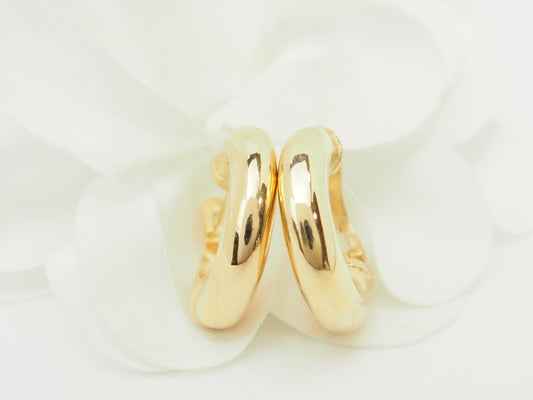 Boucles d'oreilles créoles épaisses en or jaune 18kt – 23 mm
