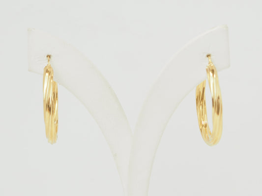 Créoles torsadées en or jaune 18 carats diamètre 30 mm
