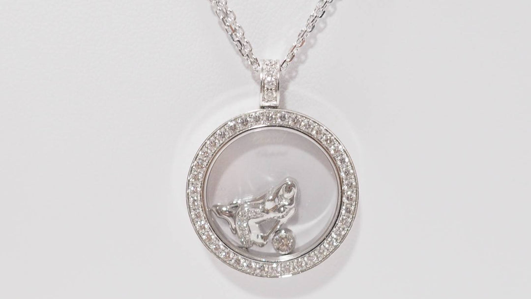 Collier Chopard "happy Diamonds" en or blanc et diamants