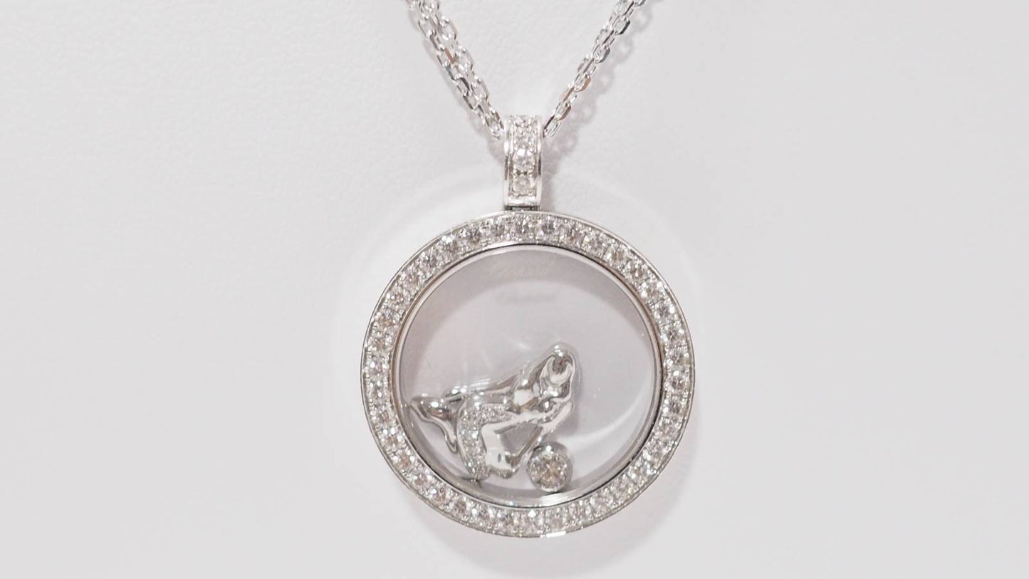 Collier Chopard "happy Diamonds" en or blanc et diamants