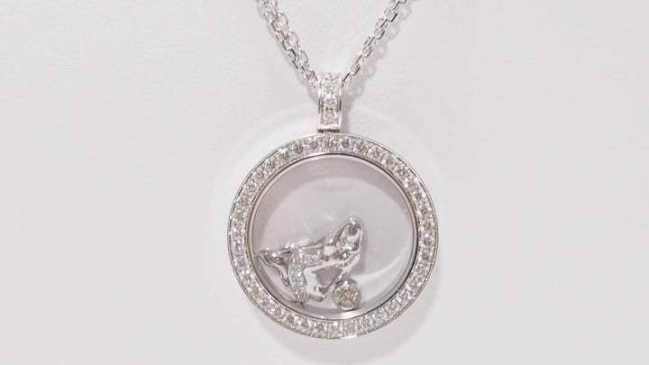 Collier Chopard "happy Diamonds" en or blanc et diamants