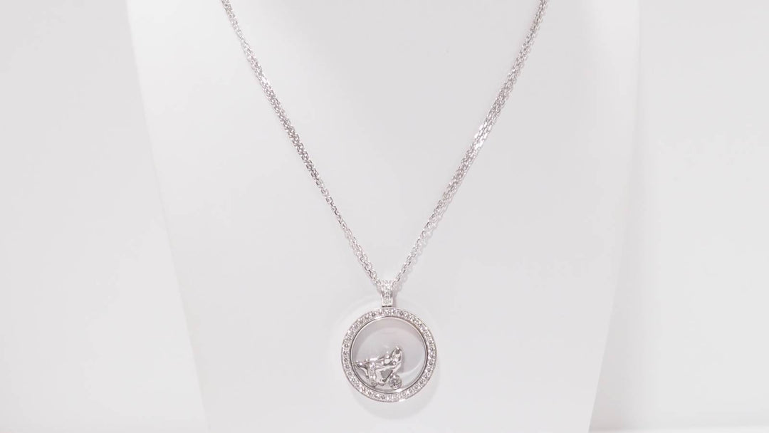 Collier Chopard "happy Diamonds" en or blanc et diamants