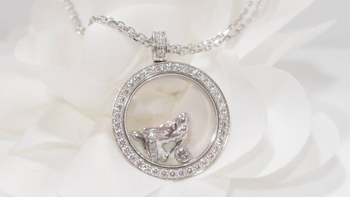 Collier Chopard "happy Diamonds" en or blanc et diamants