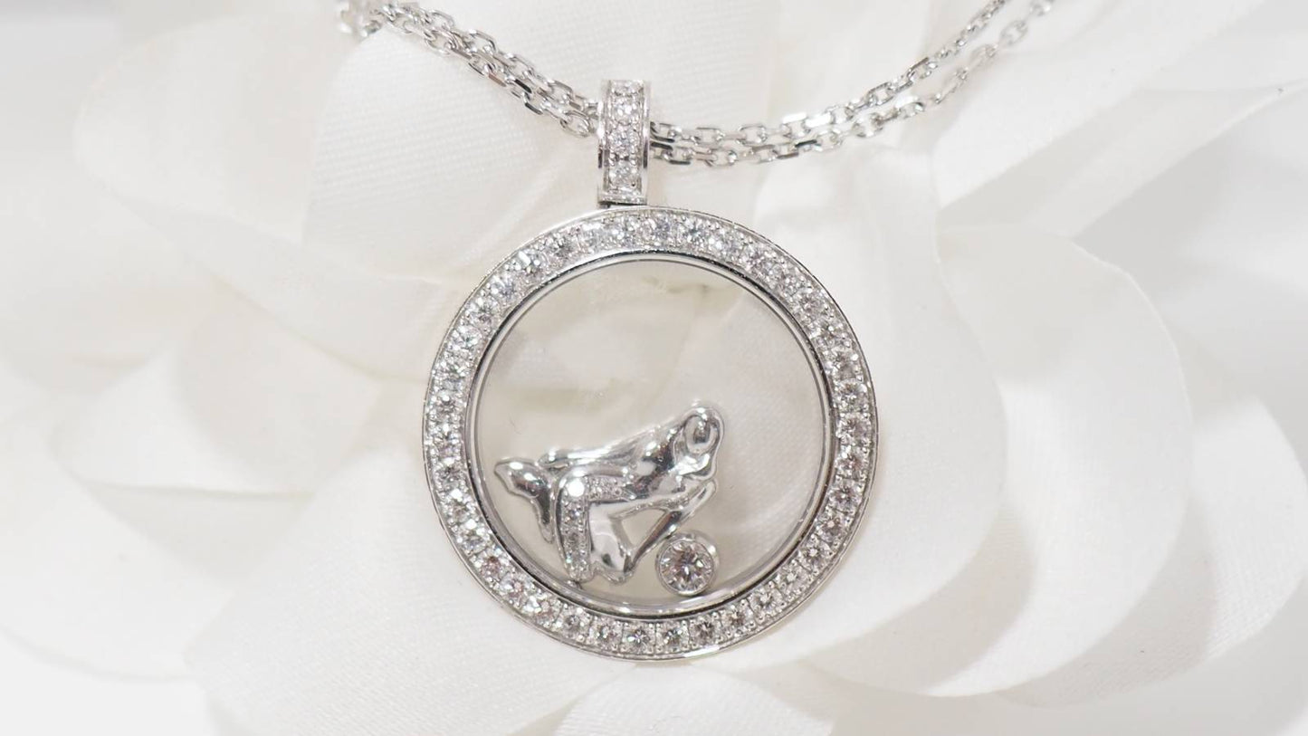 Collier Chopard "happy Diamonds" en or blanc et diamants