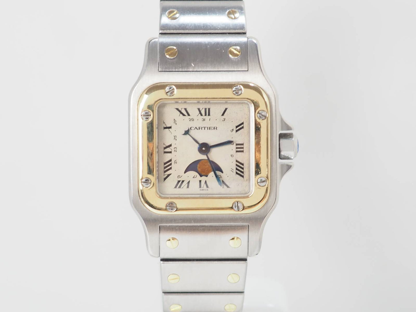 Montre Cartier Santos galbée Moonphase