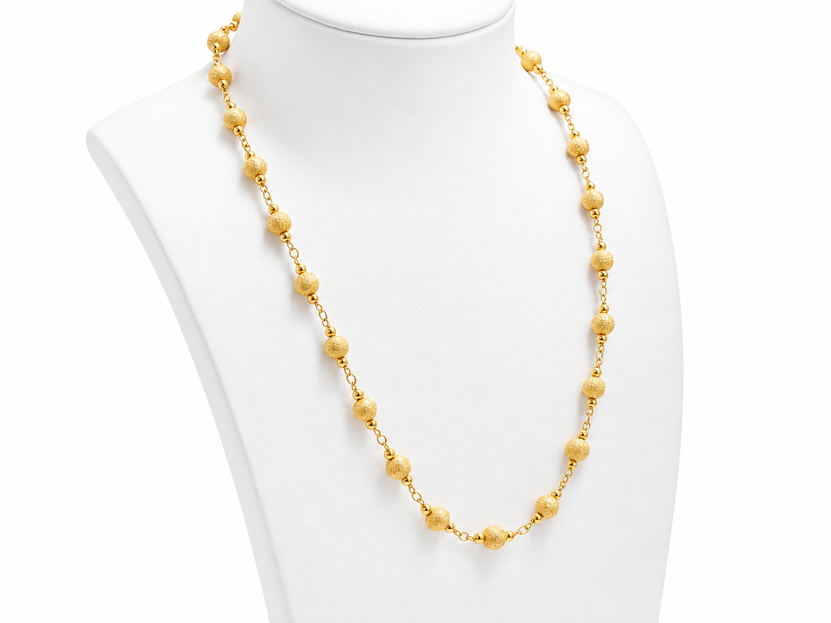 Collier boules texturées en or 18 kt – Bijou d’occasion