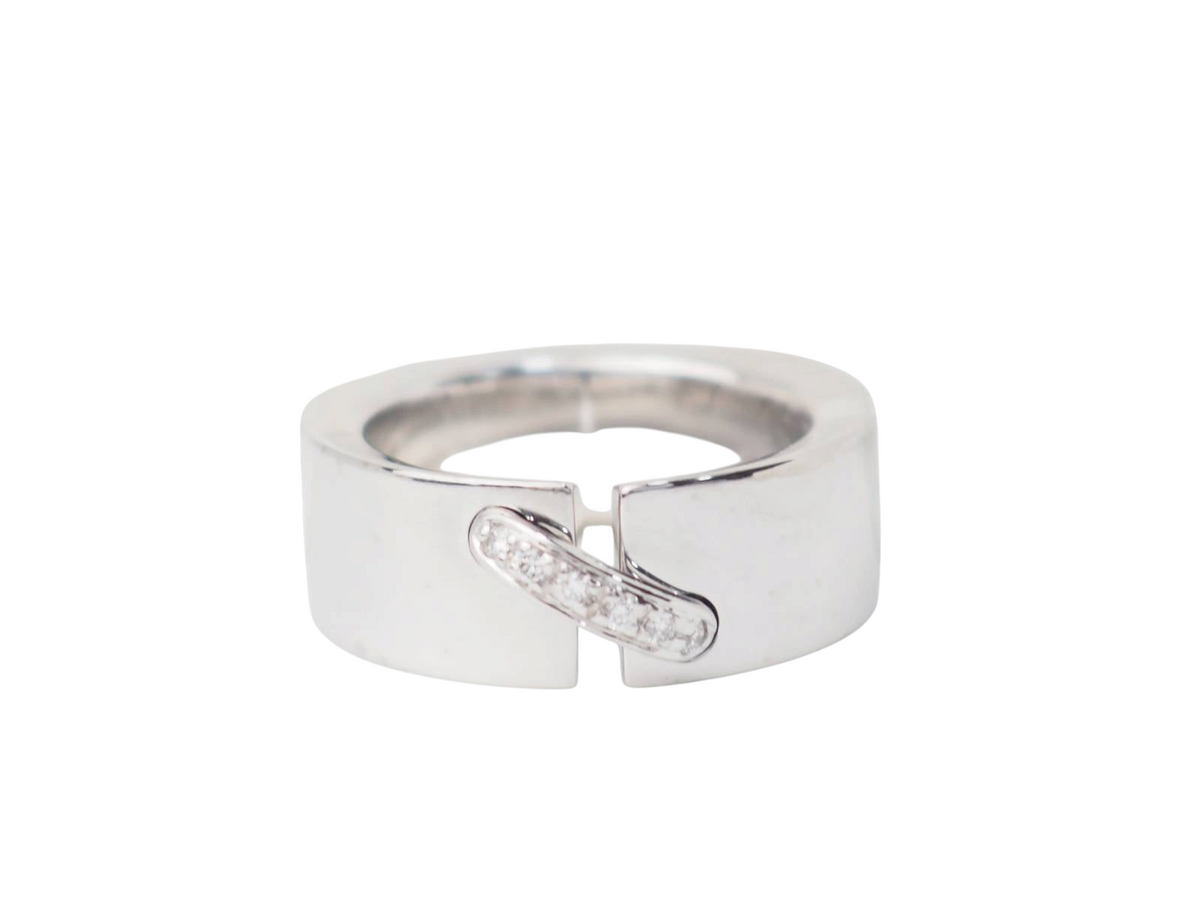 Bague L'Aurore Chaumet Liens en or blanc 18 carats avec lien central serti de diamants taille brillant