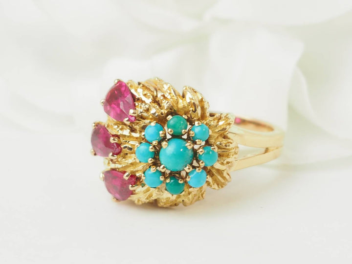 Bague fleur vintage L&
