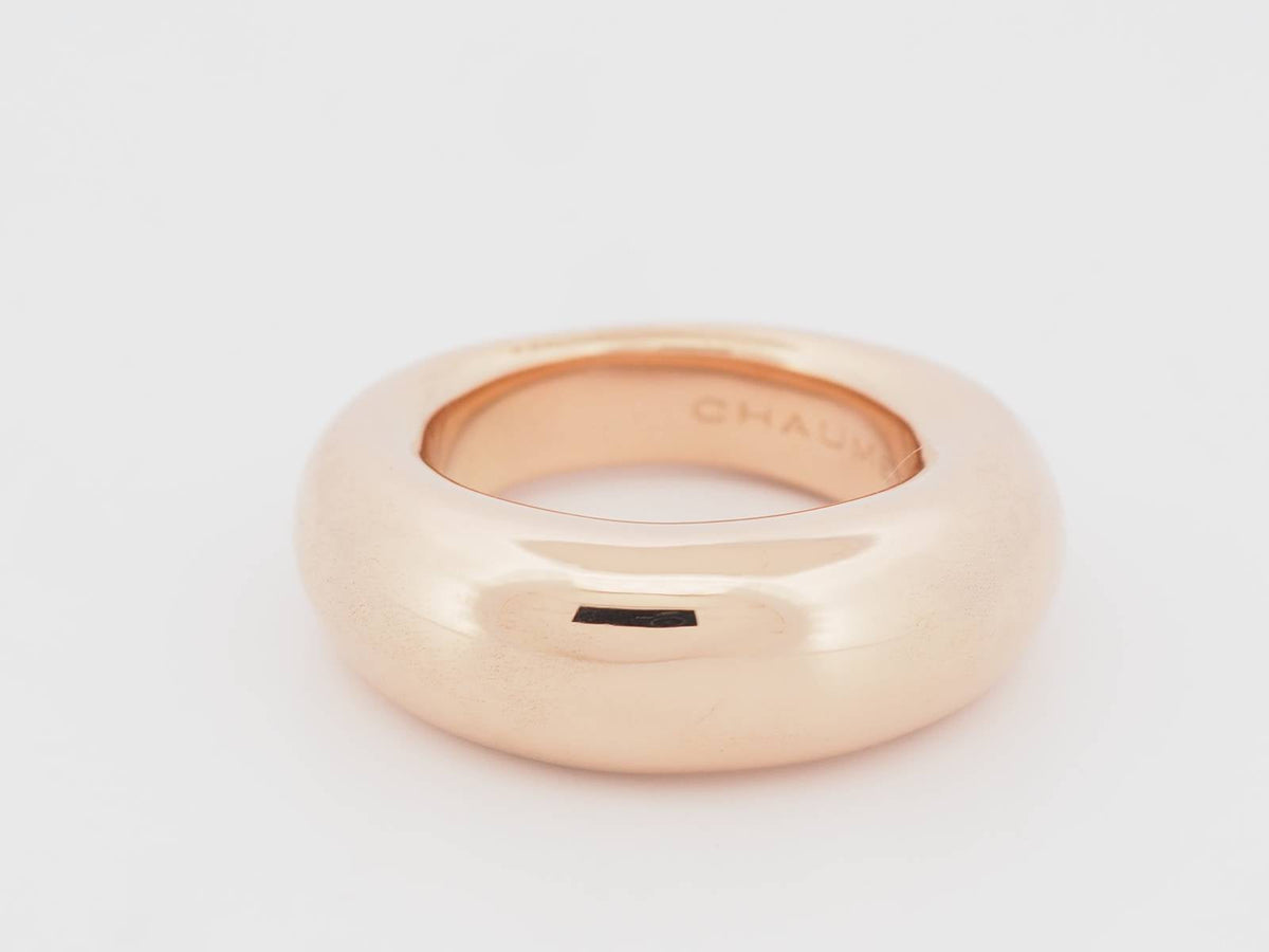 Bague jonc L'Aurore Chaumet en or rose 18 carats au design épuré et poli