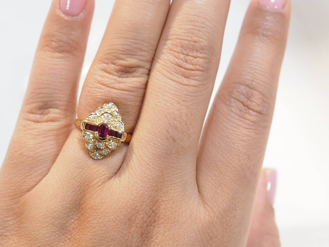 Bague marquise vintage L&