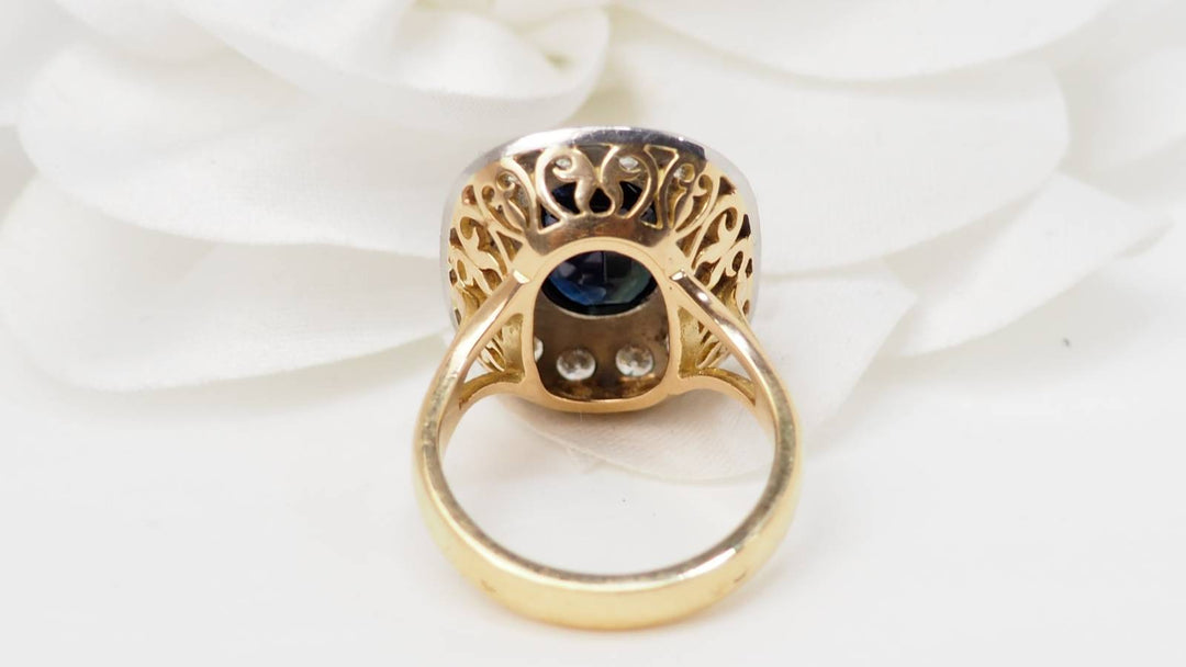 Vue arrière de la bague pompadour L&