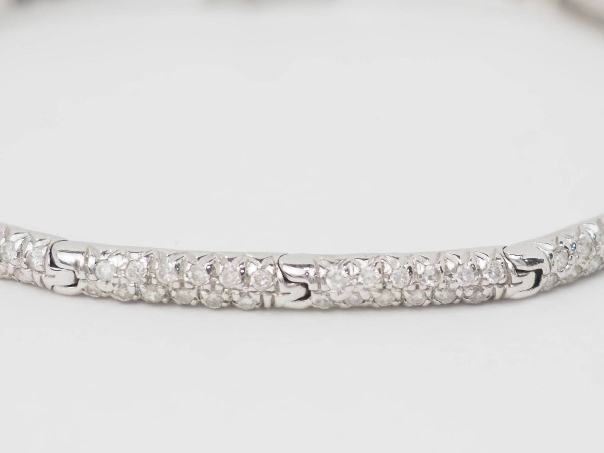 Bracelet rivière L'Aurore en or blanc 18 carats orné de deux lignes de diamants taille brillant totalisant 1,10 carat
