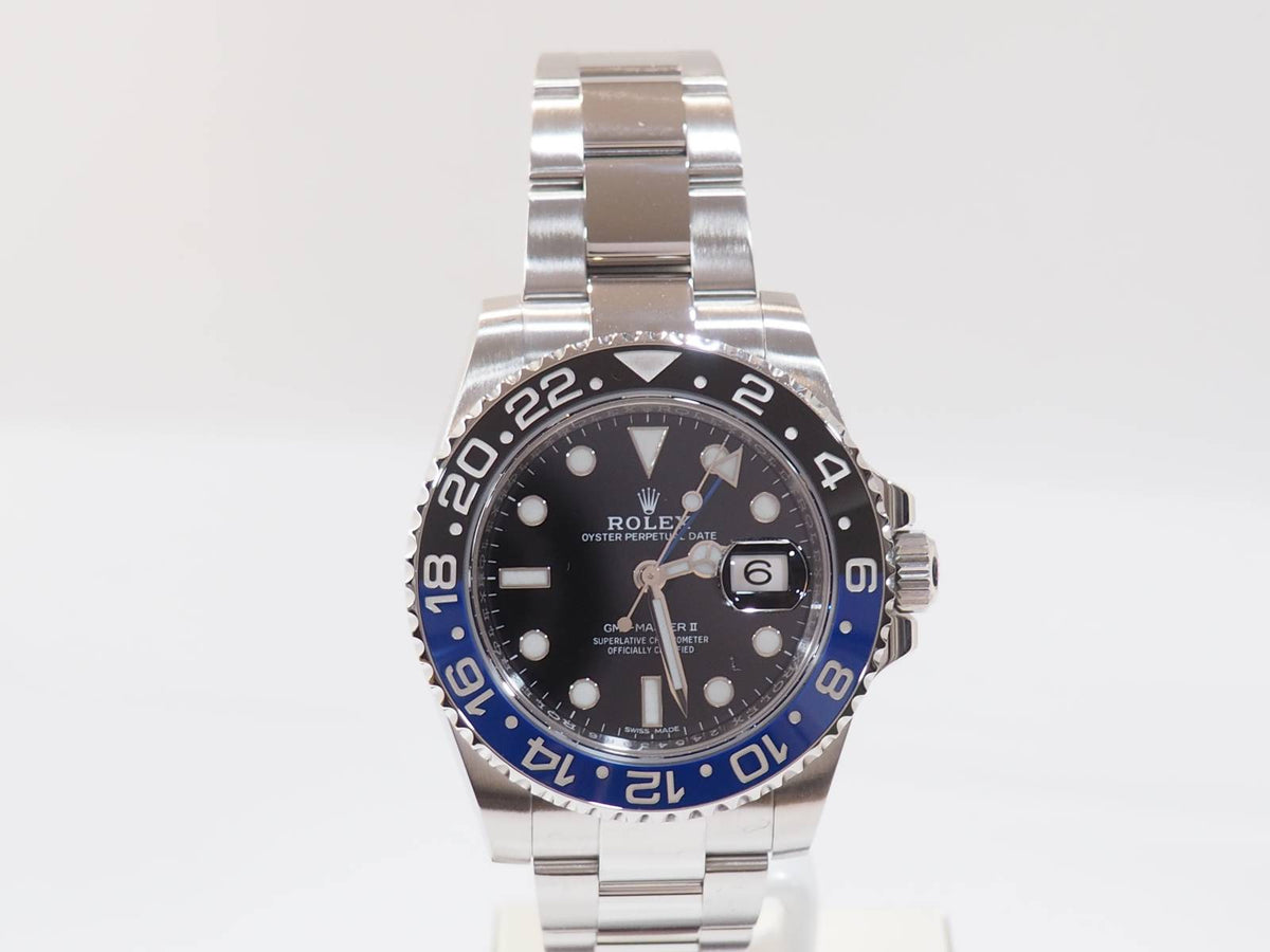 Montre Rolex GMT-Master II Batman L'Aurore en acier avec lunette céramique bleue et noire et bracelet Oyster