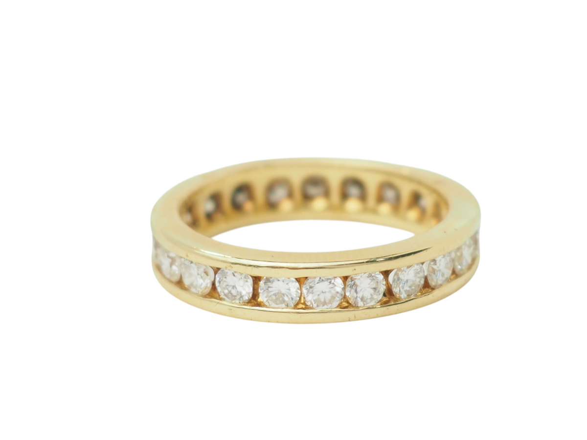 Alliance tour complet L'Aurore en or jaune 18 carats sertie de 22 diamants taille brillant totalisant 1,32 carat