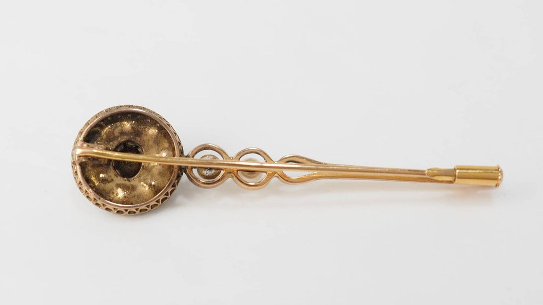 Vue arrière de la broche barrette ancienne L&