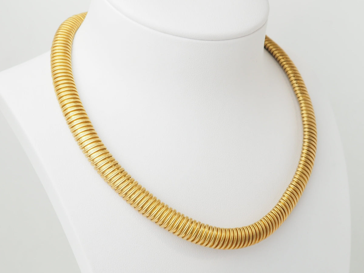 Collier Tubogas Or Jaune 18k Vintage