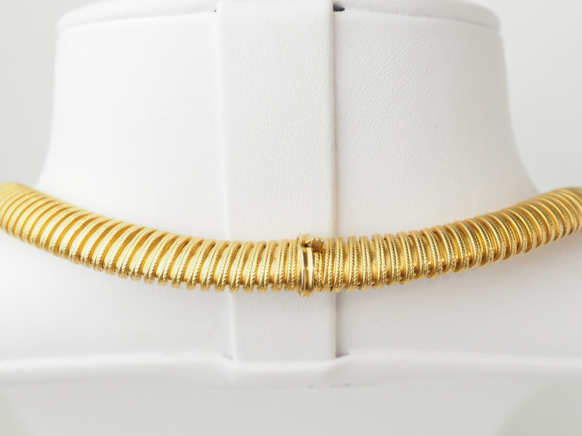 Collier Tubogas Or Jaune 18k Vintage – Collier Luxe Souple