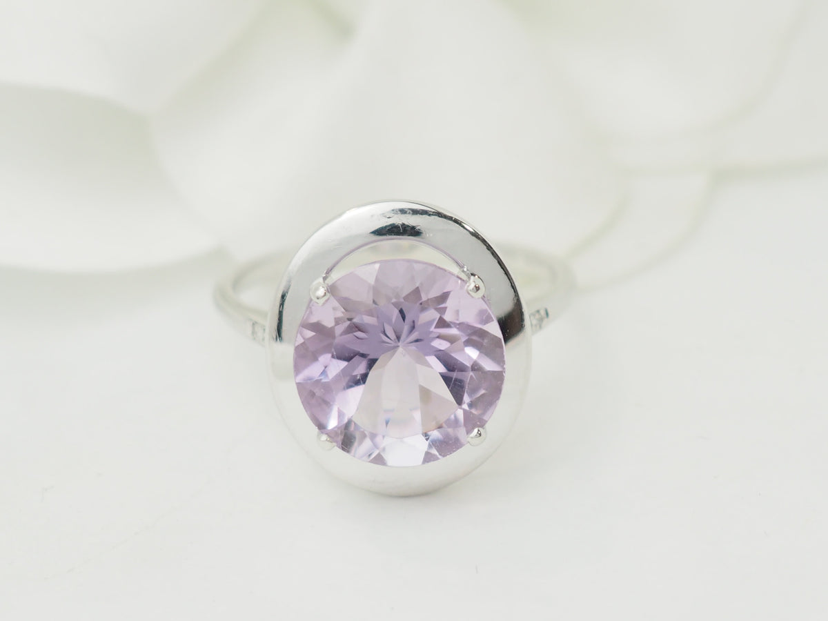 Bague L'Aurore Mauboussin Vraiment jolie mon amour en or blanc avec améthyste ronde et diamants