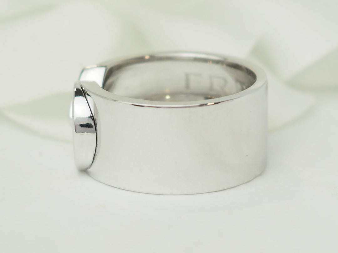 Bague vintage Fred Fredkiss en or blanc 18 carats signée L&