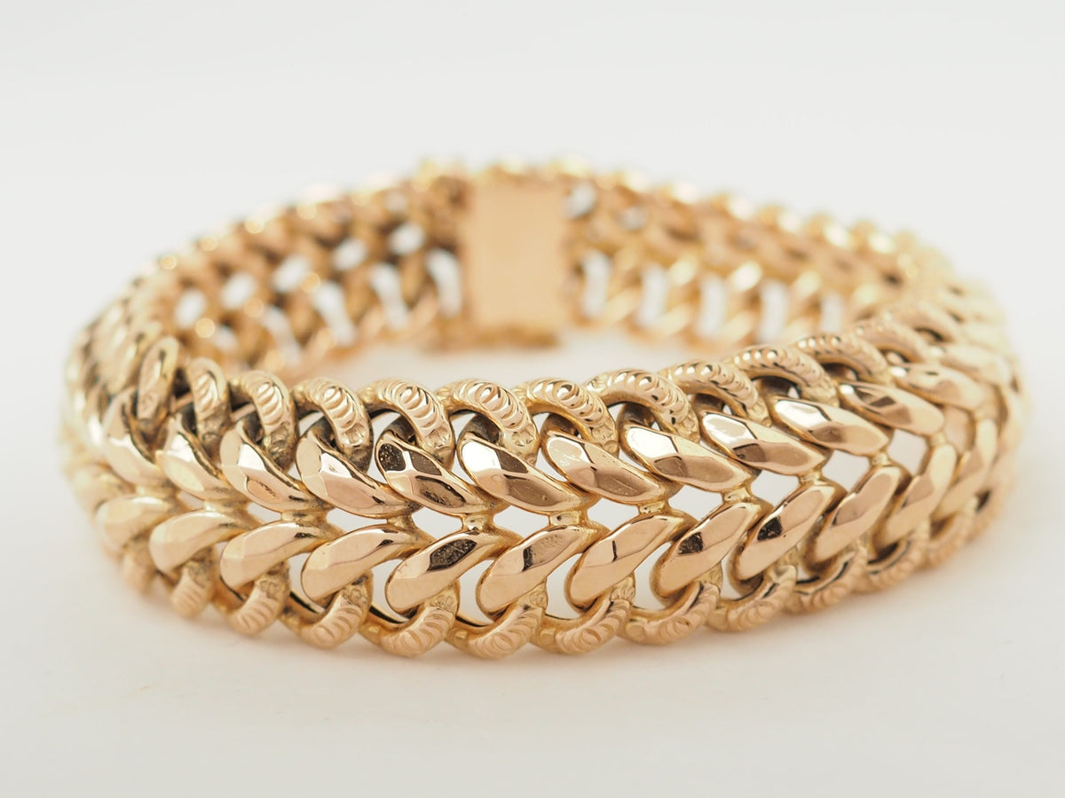 Bracelet maille américaine en or rose