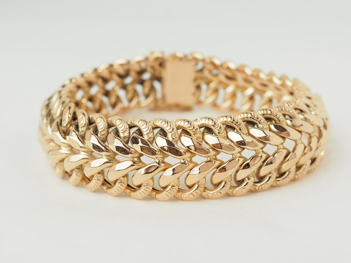 Bracelet maille américaine en or rose