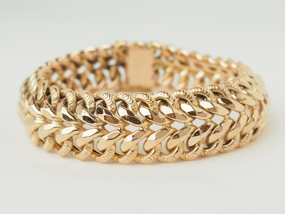 Bracelet maille américaine en or rose