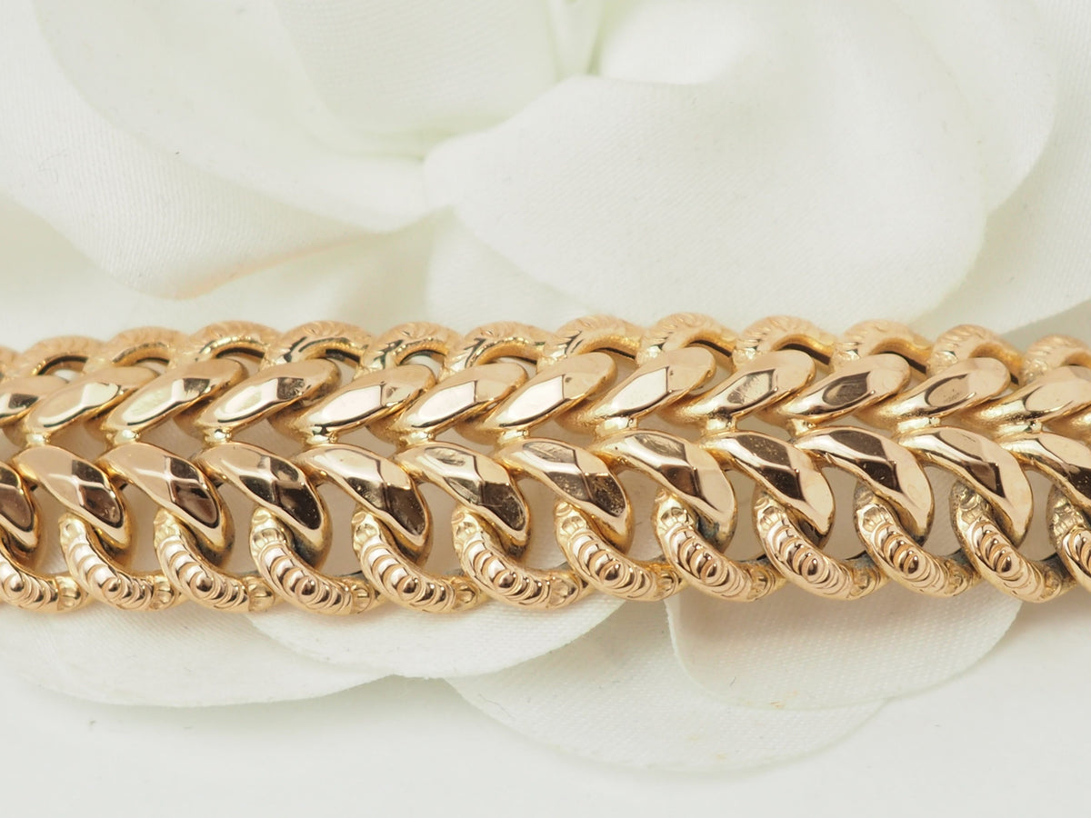 Bracelet maille américaine en or rose