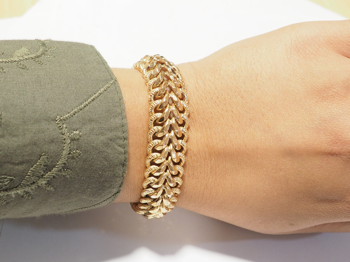 Bracelet maille américaine en or rose