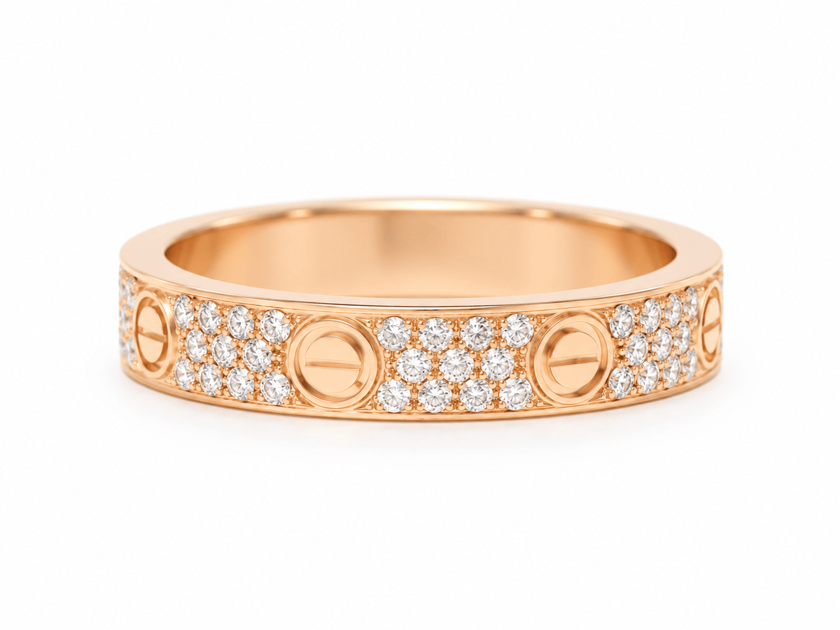 Bague Cartier Love Or Rose Diamants 0,31ct