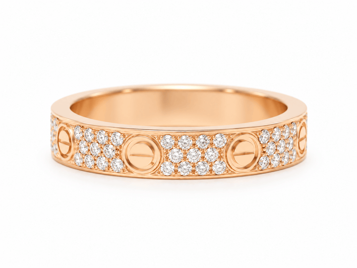Bague Cartier Love Or Rose Diamants 0,31ct
