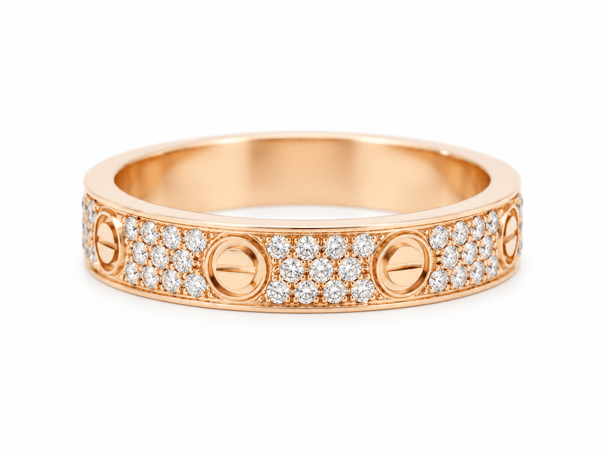 Bague Cartier Love Or Rose Diamants 0,31ct
