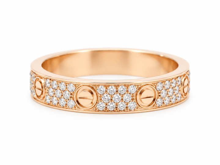 Bague Cartier Love Or Rose Diamants 0,31ct