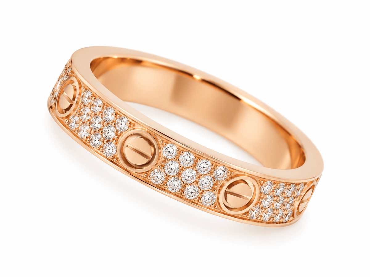 Bague Cartier Love Or Rose Diamants 0,31ct