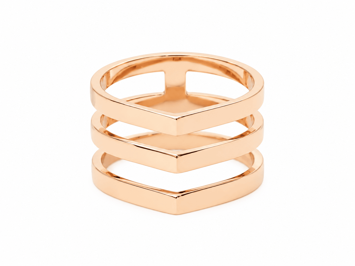 Bague Repossi Antifer en or rose multi rangs
