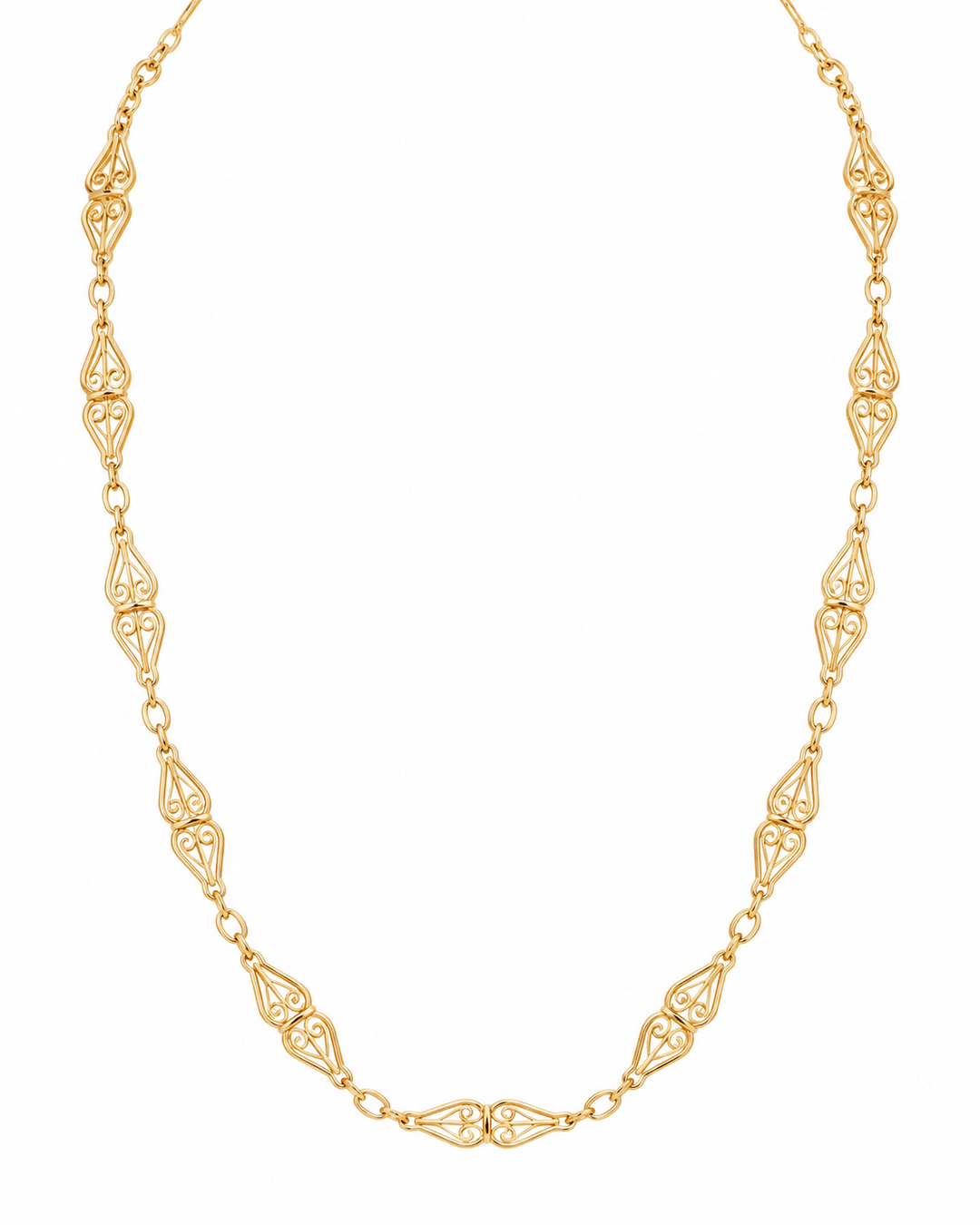 Collier maille filigrane en or jaune