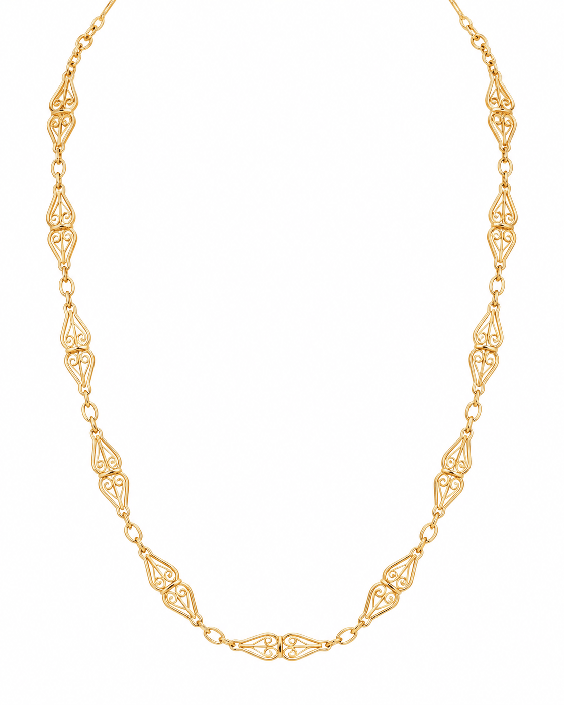 Collier maille filigrane en or jaune