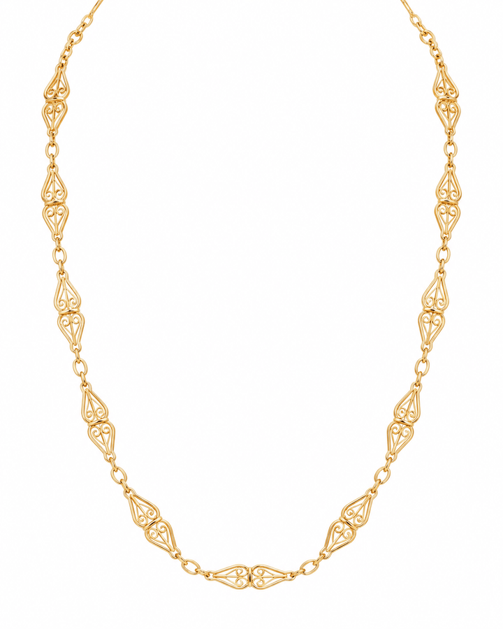 Collier maille filigrane en or jaune