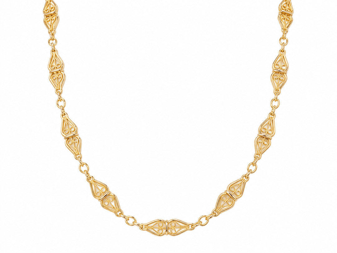 Collier maille filigrane en or jaune