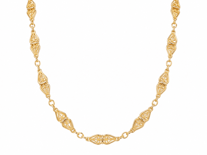 Collier maille filigrane en or jaune