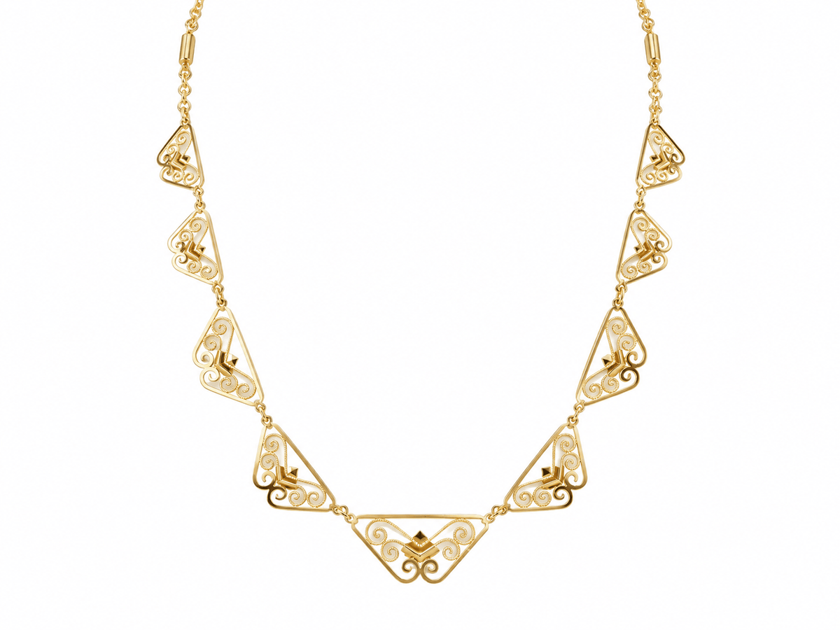 Collier draperie Fin XIXème en or jaune
