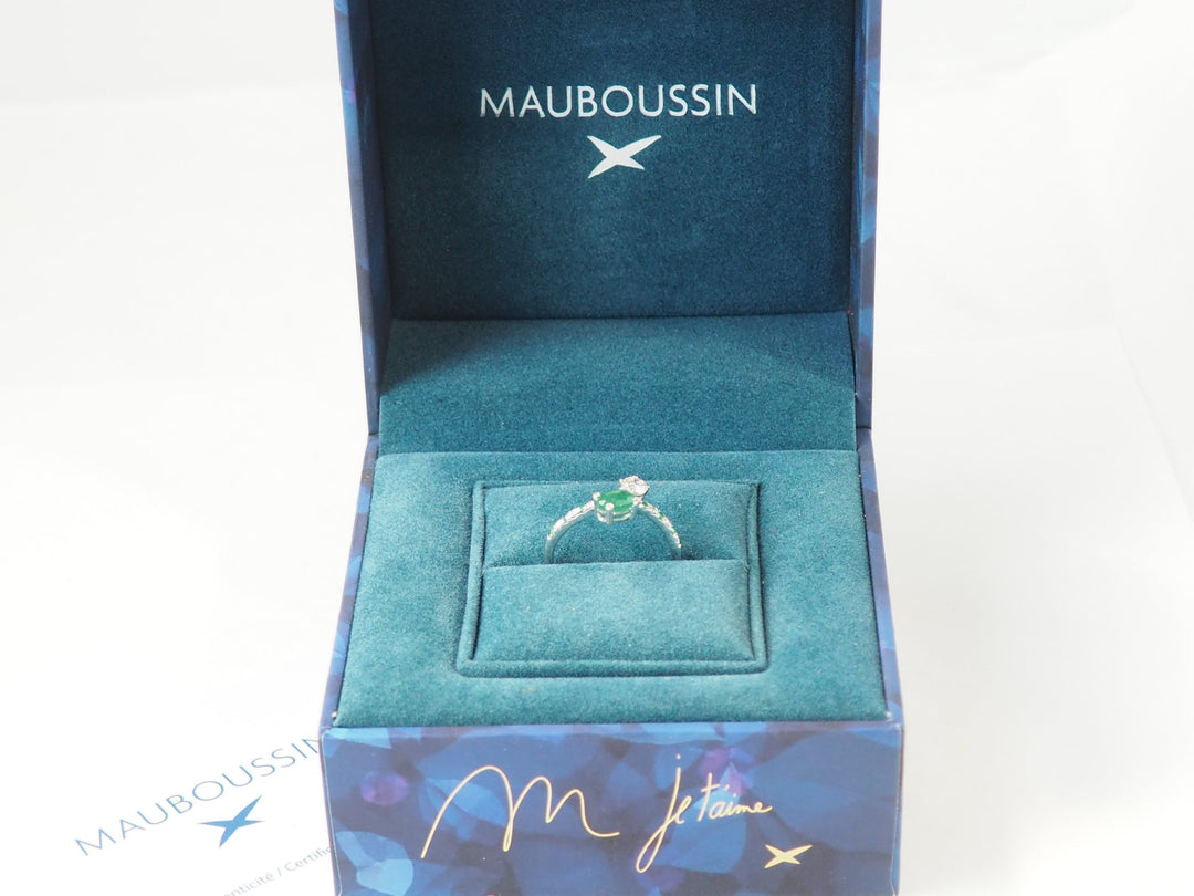 Bague Mauboussin Duo d’Espérance Or Blanc Émeraude Diamants