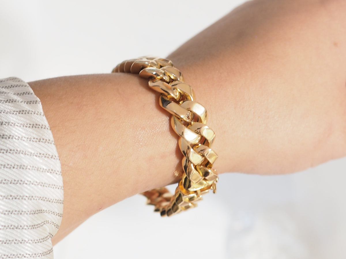 Bracelet vintage maille gourmette en or rose