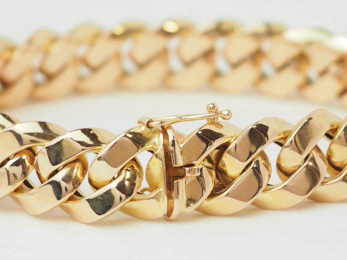 Bracelet vintage maille gourmette en or rose