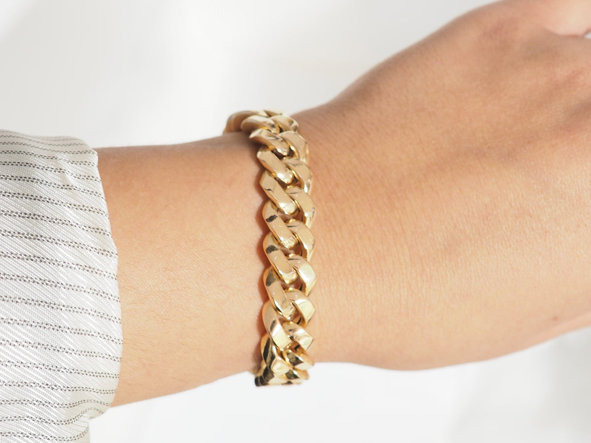 Bracelet vintage maille gourmette en or rose
