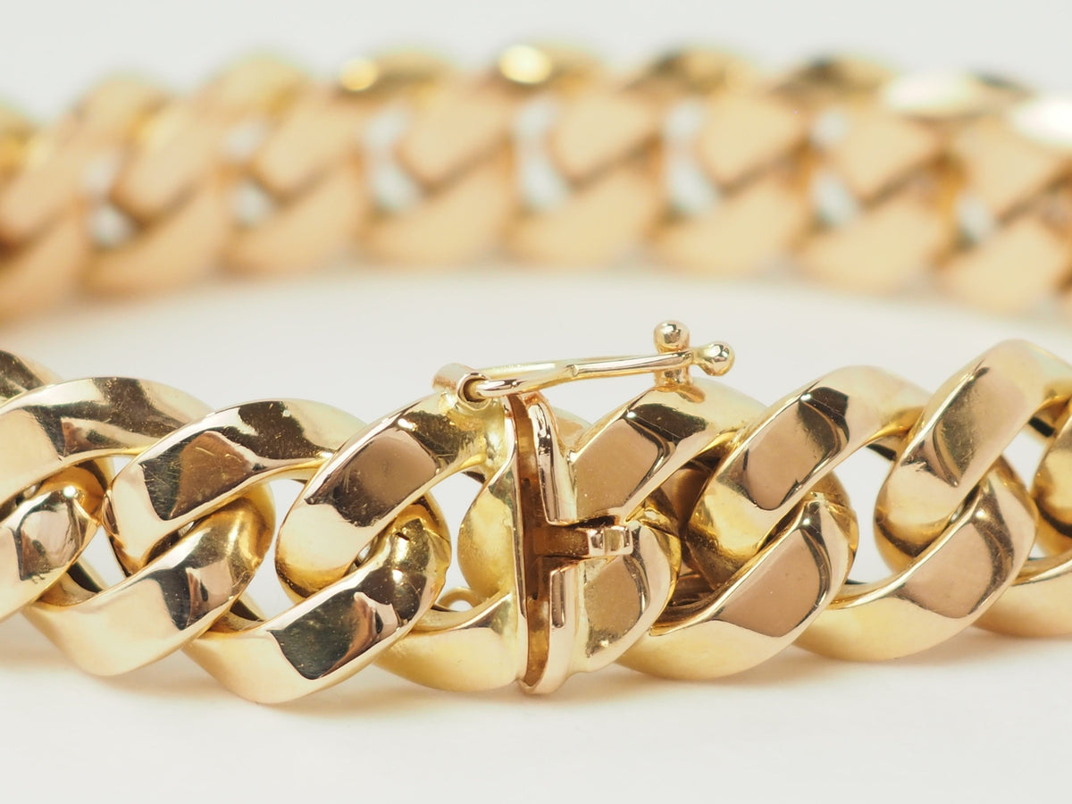 Bracelet vintage maille gourmette en or rose
