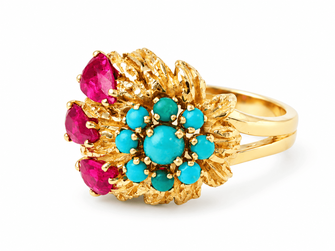Bague Ornée de Pierres Précieuses et Fines
