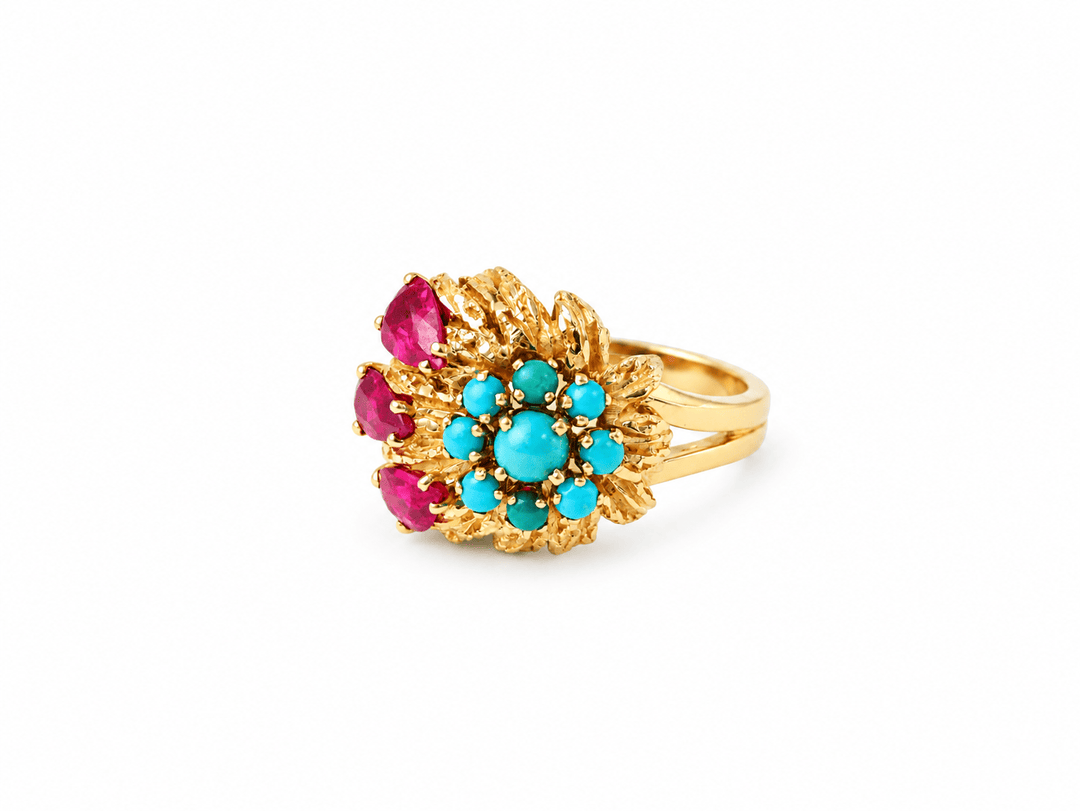 Bague Ornée de Pierres Précieuses et Fines