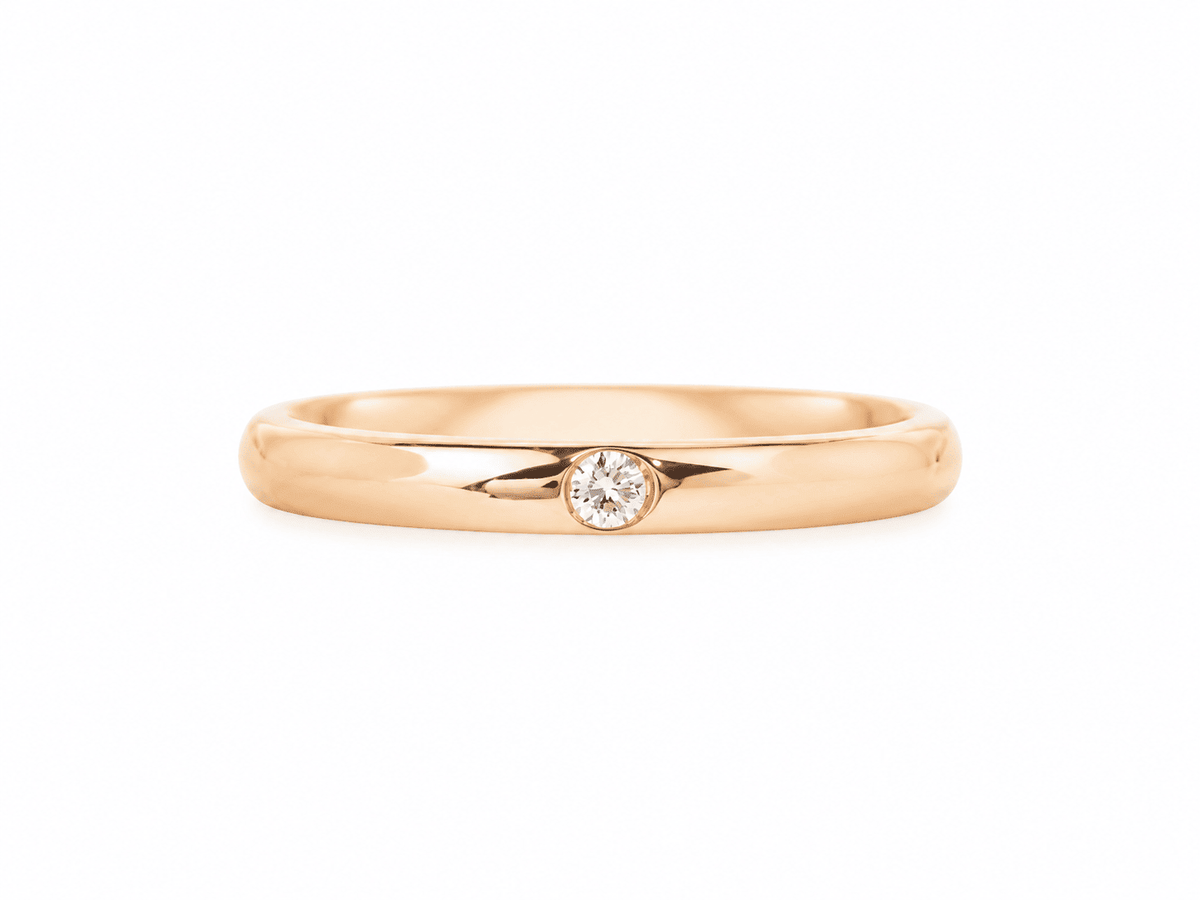 Bague L'Aurore Pomellato Lucciole en or rose 18 carats sertie d'un diamant brillant de 0,02 carat
