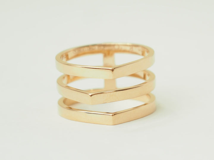 Bague Repossi Antifer multi-rangs en or rose 18 carats disponible chez L&
